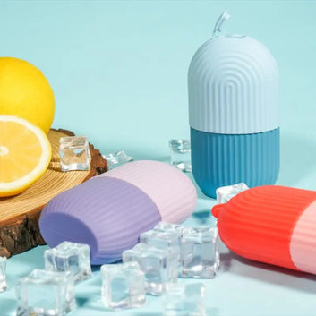 Silicone Cube Tray Shape Face Facial Ice Roller Massage Face Massage Roller Frozen Facial Reusable Ice Face Roller Skincare Tool