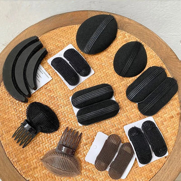 Hair Head Cushion Invisible Fluffy Puff Hair Pad Sponge Clip Bun Bump It Up Volume Hair Base Women Girls Styling Accessories