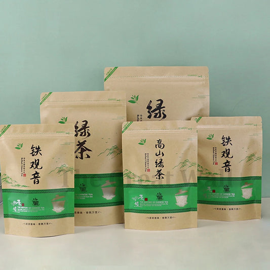 Dragon Well Chinese Green Tea Set Zipper Bags Maojian Tea Sealing No Packing Bag