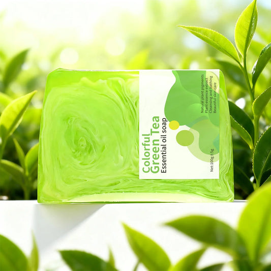 Colorful Green Tea Facial Soap Green Tea Essence Gently Cleanses Skin